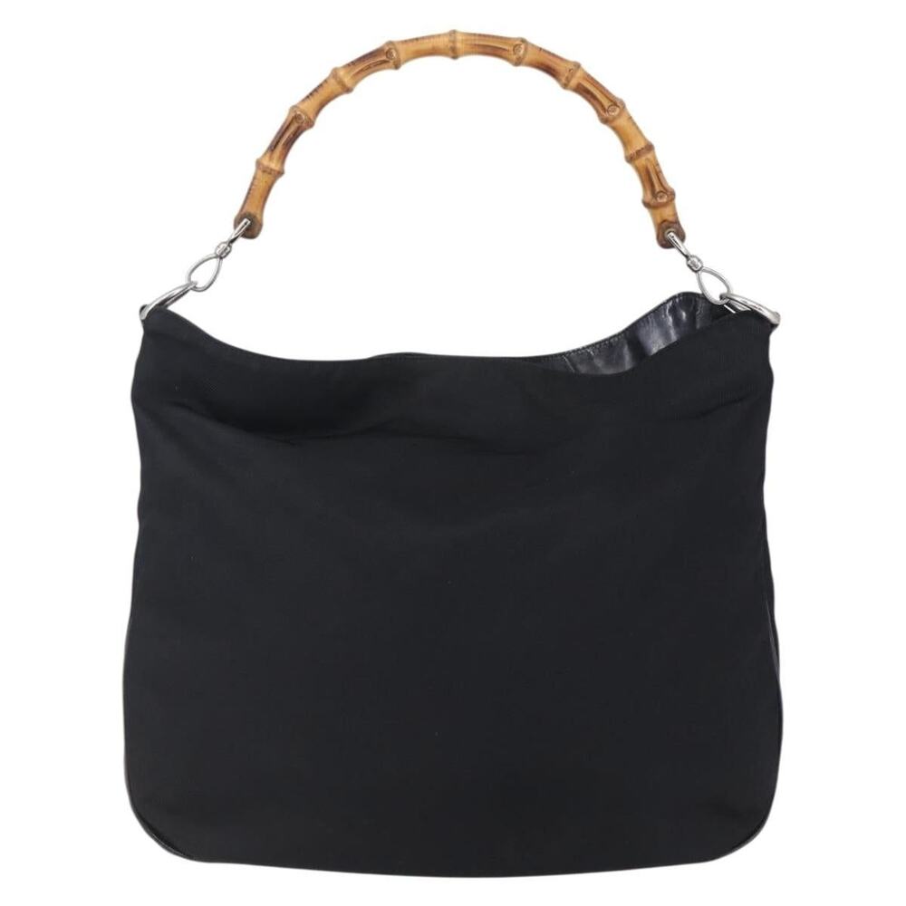 Gucci Bamboo Nylon Handbag Black